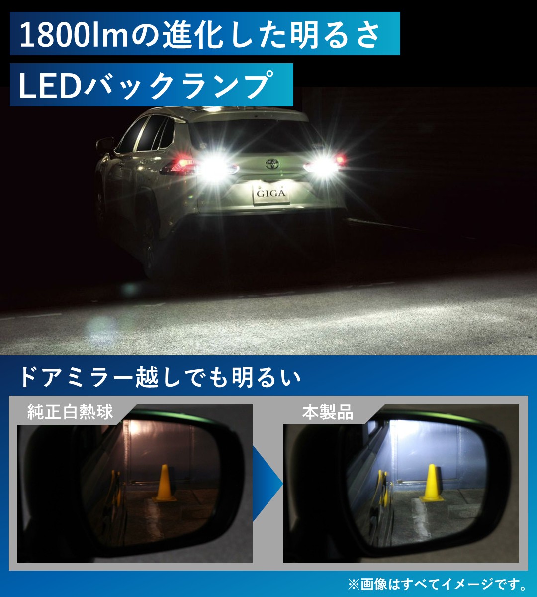 1800lmの進化した明るさLEDバックランプ