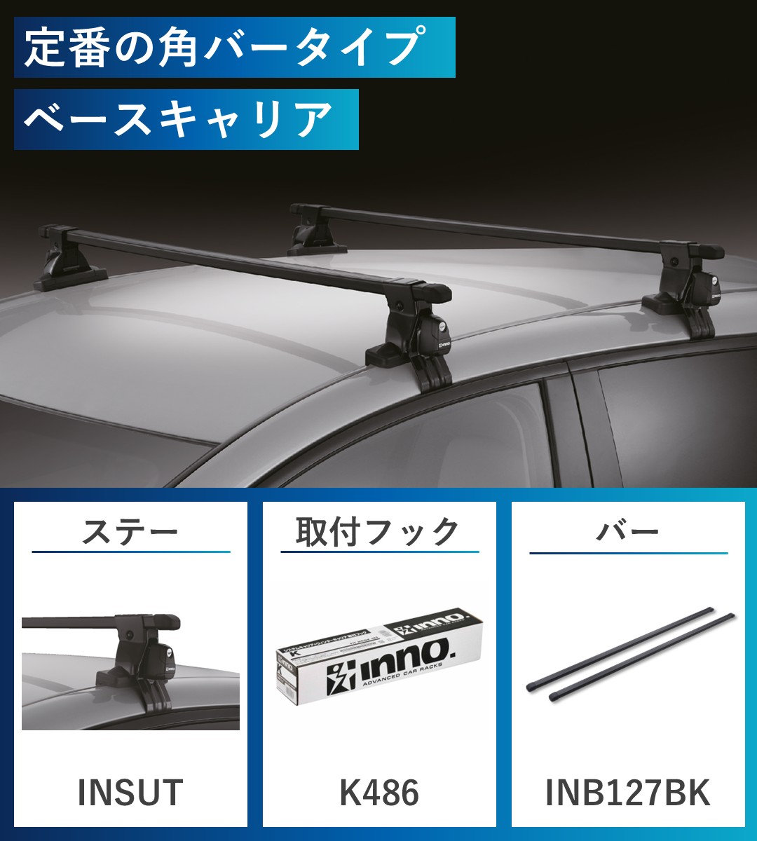 プリウス50適合定番のベースキャリアスクエアベース