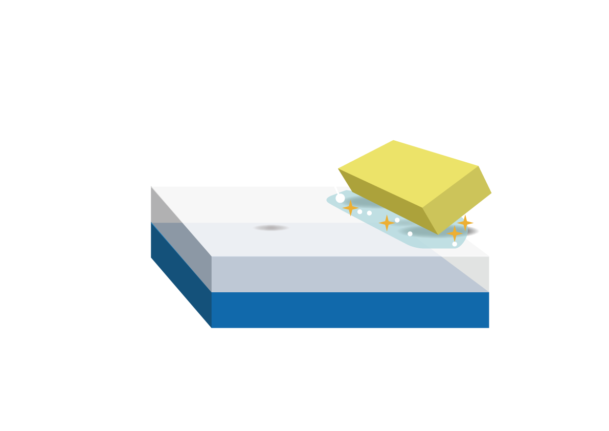 汚れをかき取る
