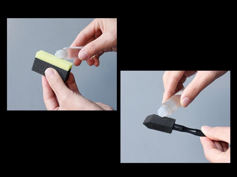 液を適量つける