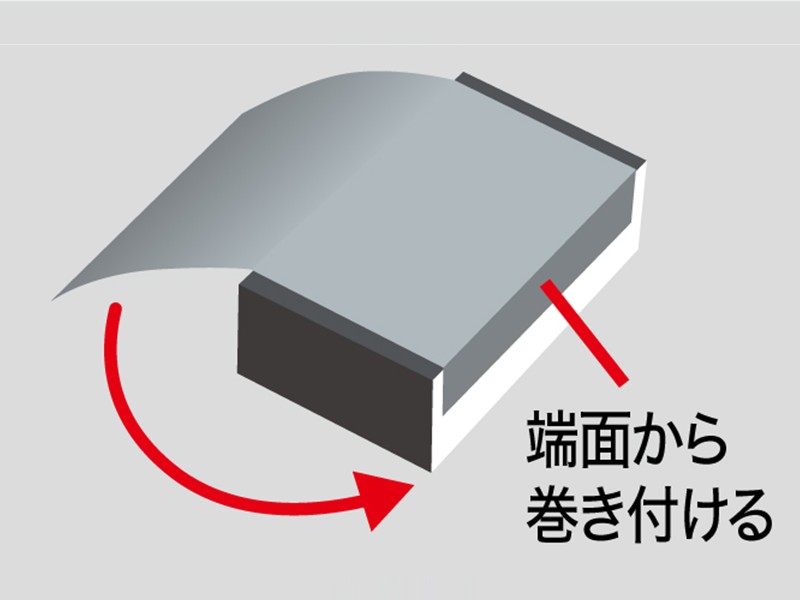 研磨シートを巻き付ける