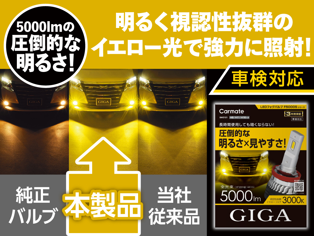GIGA LEDフォグバルブ F3500D