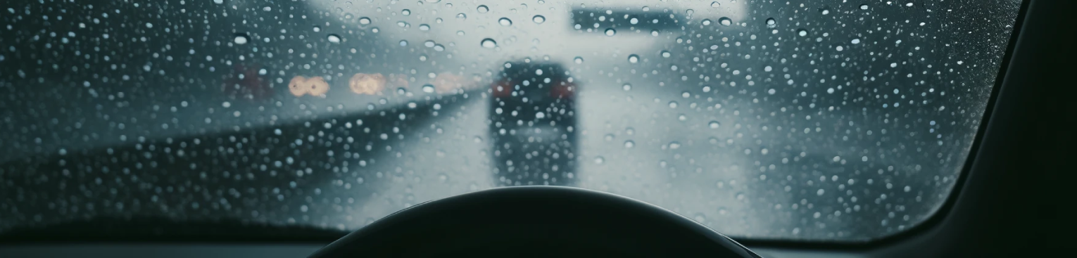 雨の日の車内